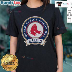 Alt Text: Good Mitchell & Ness Boston Red Sox 2004 World Champions Ladies Tee featuring vibrant team graphics.