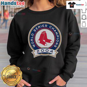 Good Mitchell & Ness Boston Red Sox 2004 World Champions sweatshirt featuring team logo and championship details.