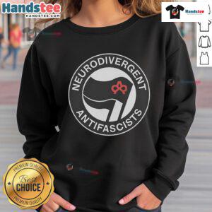 Good Neurodivergent Antifascists Men's Champion Sweatshirt in black, featuring bold graphic text for stylish activism.