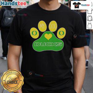 Good Paw My Dog Oregon Ducks T-Shirt featuring a playful dog graphic, perfect for pet lovers and Oregon Ducks fans.