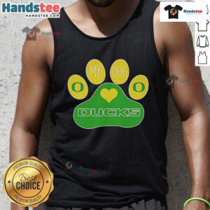 Good Paw Oregon Ducks tank top for dogs, featuring vibrant team colors and a comfortable design for pet fans.