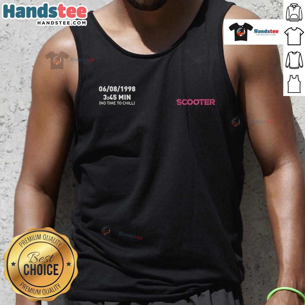 Good Scooter No Time To Chill tank top featuring vibrant design, perfect for casual wear and summer adventures.