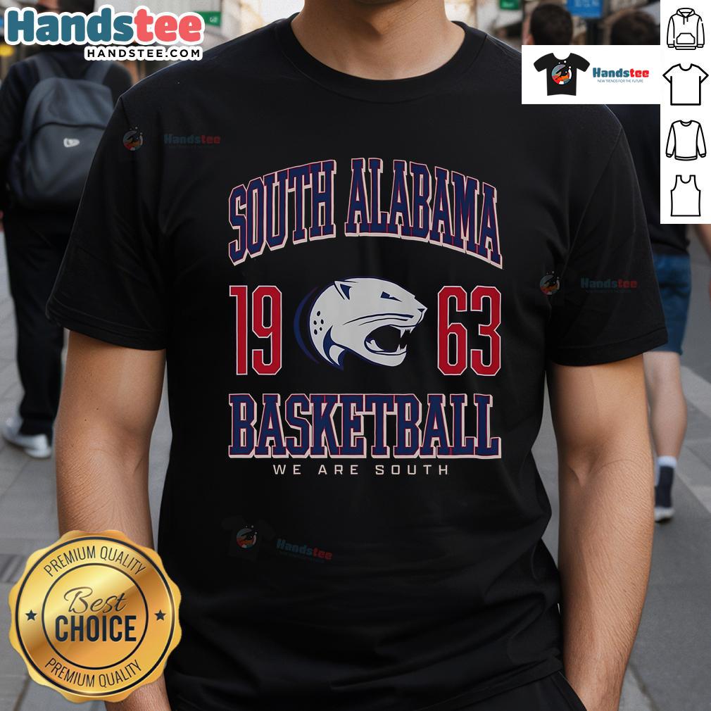 Good South Alabama Jaguars Basketball T-Shirt featuring team colors and logo, perfect for fans and players.
