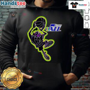 Good Tasmania Looney Tunes Utah Jazz hoodie showcasing vibrant graphics and cozy design for fans of classic cartoons and basketball.