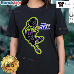 Good Tasmania Looney Tunes Utah Jazz Ladies Tee featuring colorful graphics and stylish design for fans.