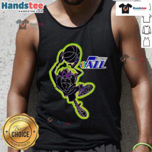 Good Tasmania Looney Tunes Utah Jazz tank top featuring vibrant graphics and a stylish design for fans.