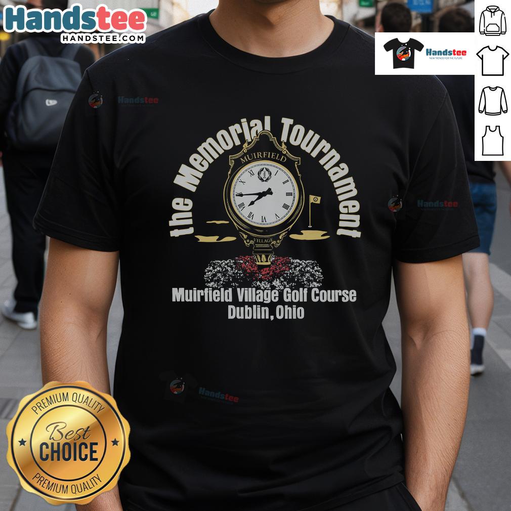 Alt Text: Good The Memorial Tournament Clock T-Shirt featuring a stylish design for golf enthusiasts and tournament fans.