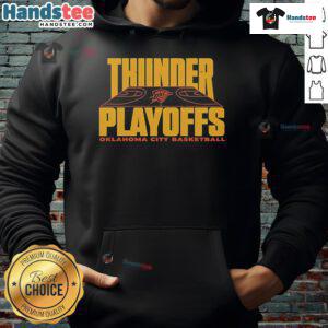 Alt Text: Oklahoma City Basketball Hoodie featuring Good Thunder Reveal Game 2 Playoffs design, perfect for fans.