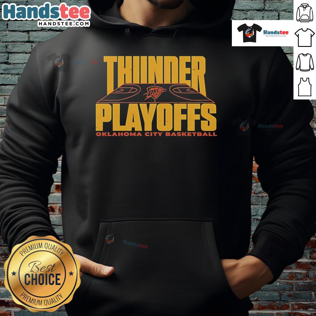 Alt Text: Oklahoma City Basketball Hoodie featuring Good Thunder Reveal Game 2 Playoffs design, perfect for fans.