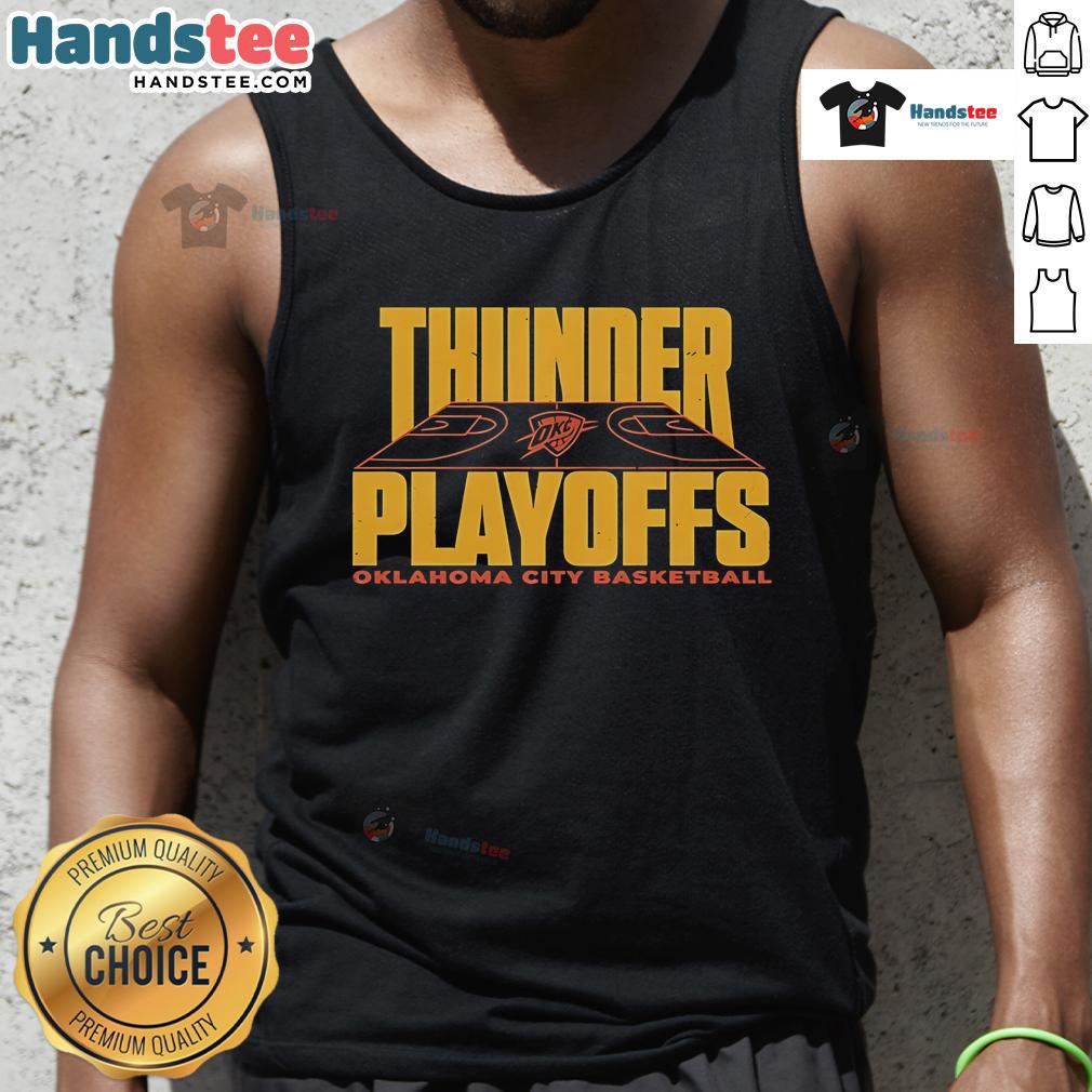 Good Thunder Reveal Game 2 playoffs tank top featuring Oklahoma City basketball design for fans and players.