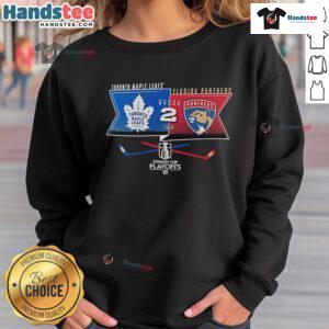 2025 Stanley Cup Playoffs sweatshirt featuring Toronto Maple Leafs vs Florida Panthers design for fans.