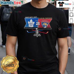 Good Toronto Maple Leafs Vs Florida Panthers Round 2 Stanley Cup Playoffs 2025 T-Shirt featuring team logos and vibrant colors.
