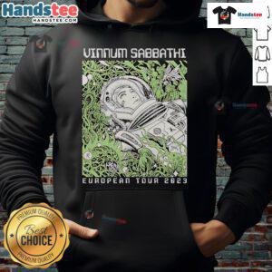 Good Vinnum Sabbathi European Tour 2023 hoodie featuring vibrant design and tour dates, perfect for fans and collectors.