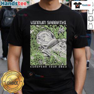 Good Vinnum Sabbathi European Tour 2023 T-Shirt featuring vibrant design and tour details for fans and collectors.