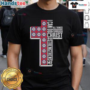 Good Winnipeg Jets T-shirt featuring 'I Can Do All Things Through Christ' inspiring message for fans and believers.