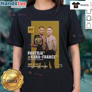 Alt Text: Alexandre Pantoja vs. Kai Kara-France at UFC 317 for the World Flyweight Championship, 2025 Ladies Tee design.