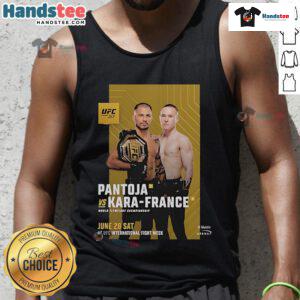 Alt Text: Alexandre Pantoja vs. Kai Kara-France at UFC 317 for the World Flyweight Championship, featuring intense action.