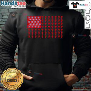 Philadelphia Phillies hoodie featuring American flag design, perfect for fans of MLB and patriotic sportswear.