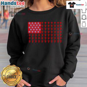 Alt Text: Philadelphia Phillies logo sweatshirt featuring American flag design for fans and sports enthusiasts.