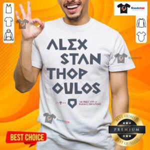Nice Alex Stanthopoulos T-Shirt featuring 'The Greek God Of Baseball Operations' design, perfect for baseball fans.