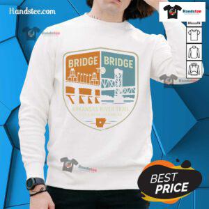 Alt Text: Nice Arkansas River Trail bridges in Little Rock, Arkansas, featured on a cozy sweatshirt design.
