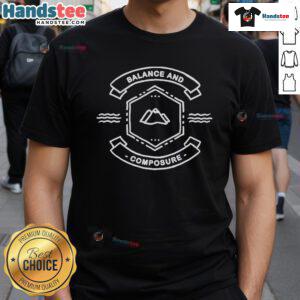 Nice Balance And Composure Land & Sea T-Shirt featuring a stylish design with ocean and nature elements for casual wear.