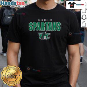 Nice Champion York College Spartans T-Shirt featuring the team logo, perfect for fans and casual wear.