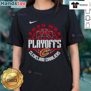 2025 Cleveland Cavaliers NBA Playoffs ladies tee showcasing team spirit and unity, perfect for fans celebrating together.