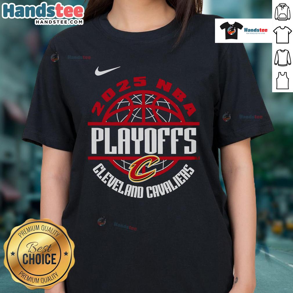 2025 Cleveland Cavaliers NBA Playoffs ladies tee showcasing team spirit and unity, perfect for fans celebrating together.