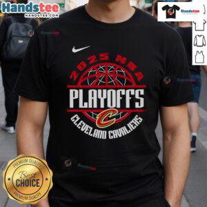 Alt Text: Cleveland Cavaliers NBA Playoffs 'Fight Together Win Forever 2025' T-Shirt featuring team colors and logo.