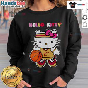 Cozy Cleveland Cavaliers x Hello Kitty game night sweatshirt featuring vibrant graphics, perfect for fans and casual wear.