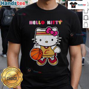 Alt Text: Cleveland Cavaliers X Hello Kitty Game Night T-Shirt featuring a colorful design, perfect for fans and collectors.