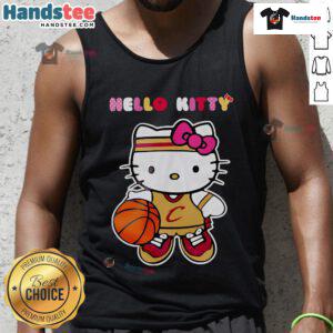 Alt Text: Cleveland Cavaliers x Hello Kitty game night tank top featuring vibrant graphics and team colors.