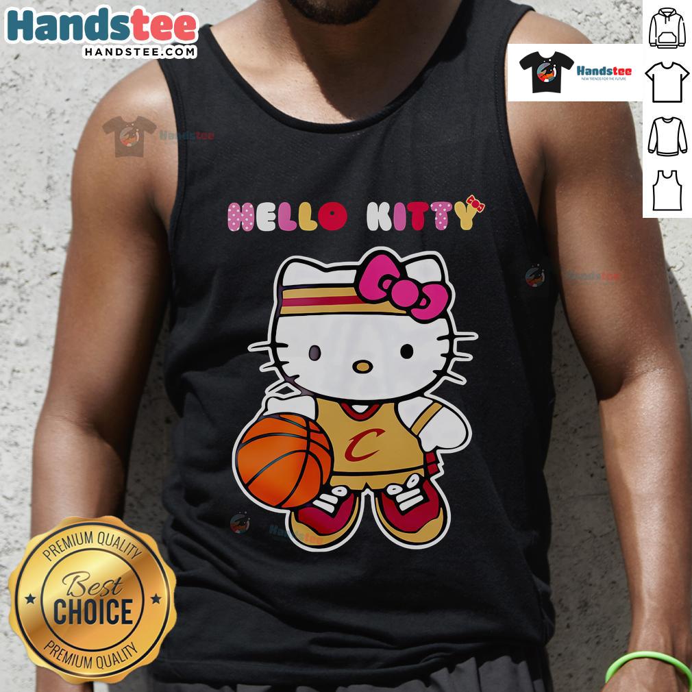 Alt Text: Cleveland Cavaliers x Hello Kitty game night tank top featuring vibrant graphics and team colors.