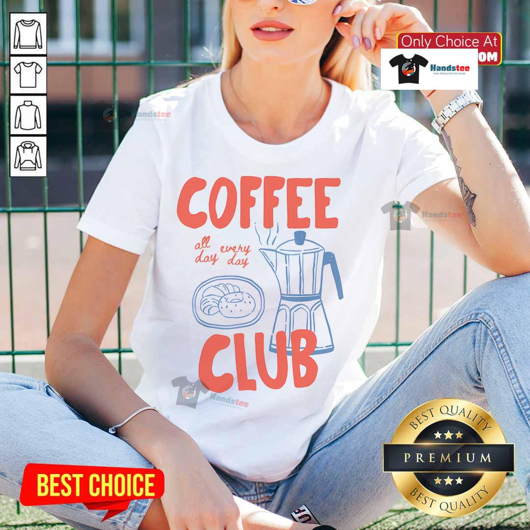 Alt Text: Retro Coffee Ladies Tee from Nice Coffee Club, perfect for all-day coffee lovers who appreciate stylish comfort.