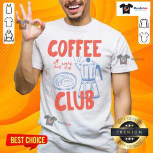 Retro Coffee T-Shirt from Nice Coffee Club, featuring a fun design perfect for coffee lovers, available all day, every day.