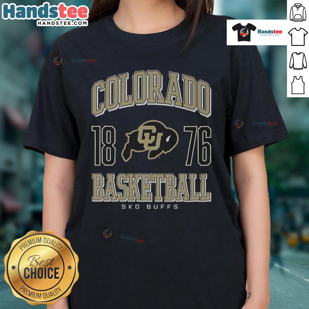 Nice Colorado Buffaloes basketball ladies tee featuring team colors and logo, perfect for fans and casual wear.