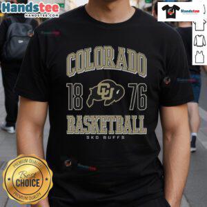 Nice Colorado Buffaloes Basketball T-Shirt featuring team colors and logo, perfect for fans and sports enthusiasts.