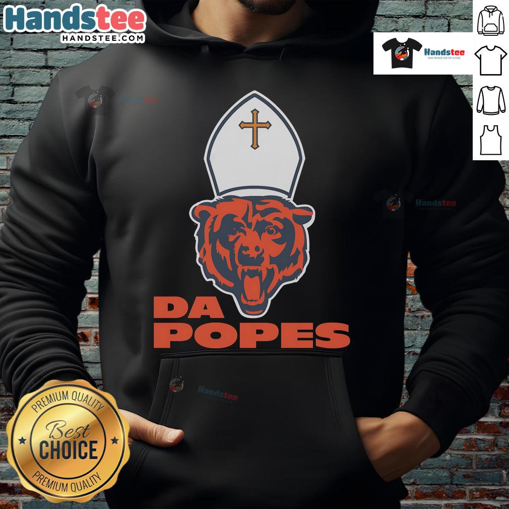 Nice Da Popes Chicago Bears football hoodie featuring team colors and logo, perfect for fans and game day wear.