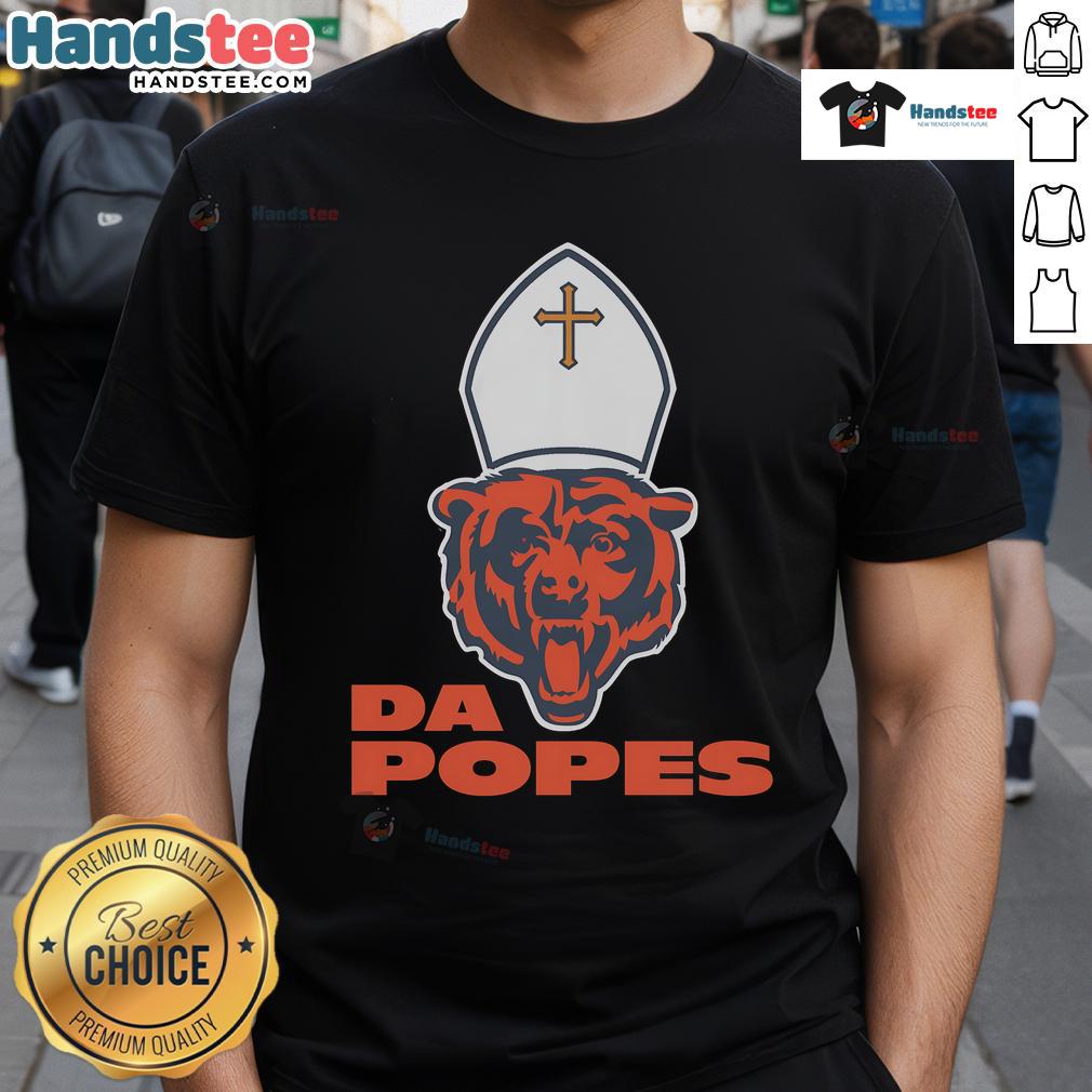 Nice Da Popes Chicago Bears Football T-Shirt featuring a bold design and vibrant colors, perfect for fans.