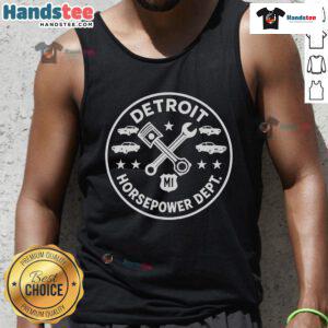 Stylish Nice Detroit Horsepower Department M1 Woodward tank top featuring a sleek design and vibrant colors for car enthusiasts.