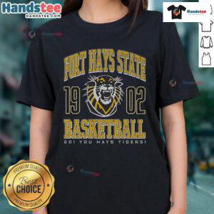 Nice Fort Hays State Tigers Basketball Ladies Tee featuring team colors and logo, perfect for female fans and athletes.