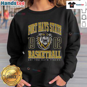 Alt Text: Comfortable Nice Fort Hays State Tigers Basketball sweatshirt in collegiate colors, perfect for fans and sports enthusiasts.