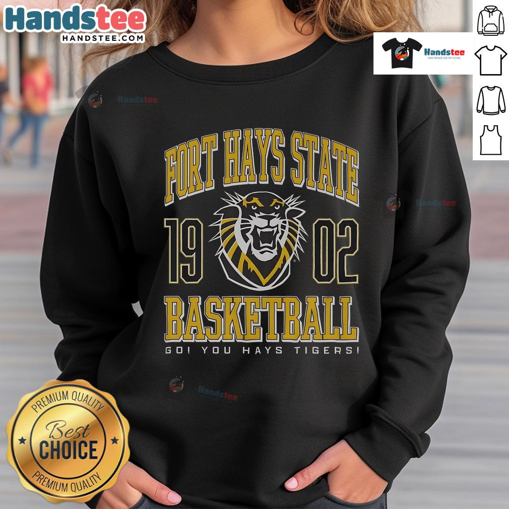 Alt Text: Comfortable Nice Fort Hays State Tigers Basketball sweatshirt in collegiate colors, perfect for fans and sports enthusiasts.