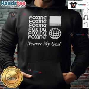 Cozy Nice Foxing Nearer My God hoodie featuring a vibrant globe design, perfect for casual wear and nature lovers.