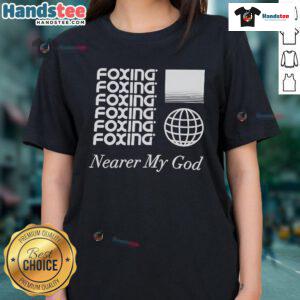 Stylish 'Nice Foxing Nearer My God' globe ladies tee featuring a trendy design, perfect for casual wear and fox lovers.