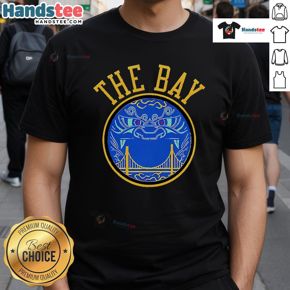 Alt Text: Golden State Warriors 2025 logo t-shirt celebrating a win for the Bay, featuring vibrant colors and stylish design.