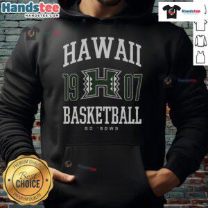Alt Text: Stylish Hawaii Rainbow Warriors basketball hoodie, featuring vibrant colors and team logo, perfect for fans.