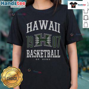 Nice Hawaii Rainbow Warriors basketball ladies tee featuring vibrant team colors and logo, perfect for fans and supporters.