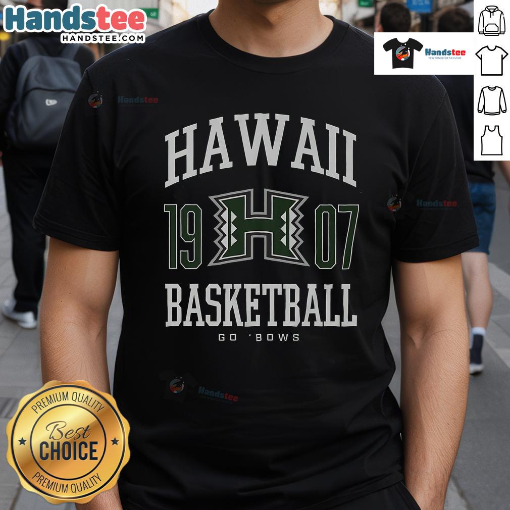 Nice Hawaii Rainbow Warriors Basketball T-Shirt featuring vibrant team colors and logo, perfect for fans and supporters.